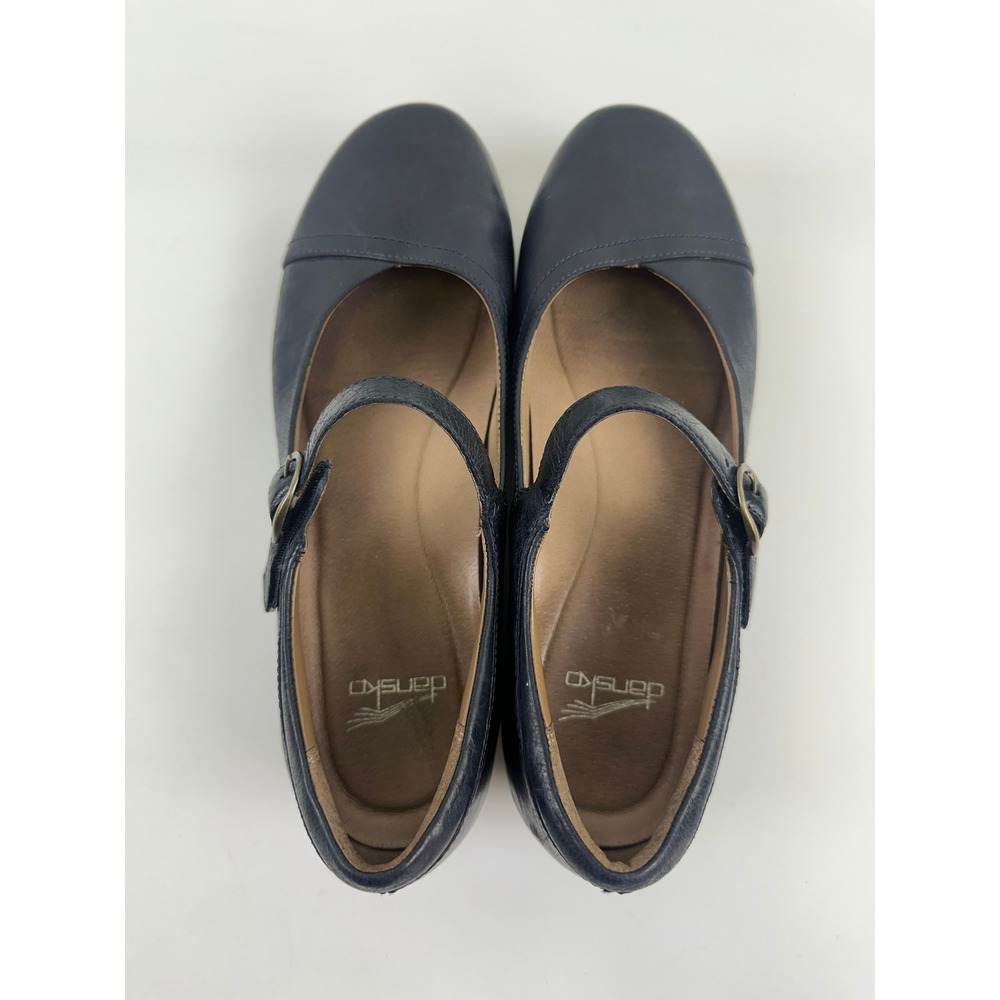 Dansko Fawna Mary Jane Navy Leather Comfort Adjustable Classic Womens 41 10.5 - Picture 8 of 13